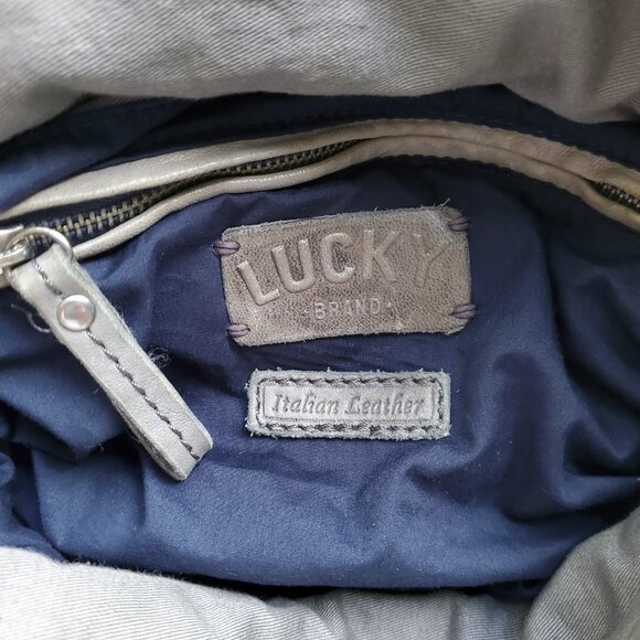 Lucky Brand Buttery Soft Leather Convertible Satchel Large Messenger Bag - Picture 10 of 16